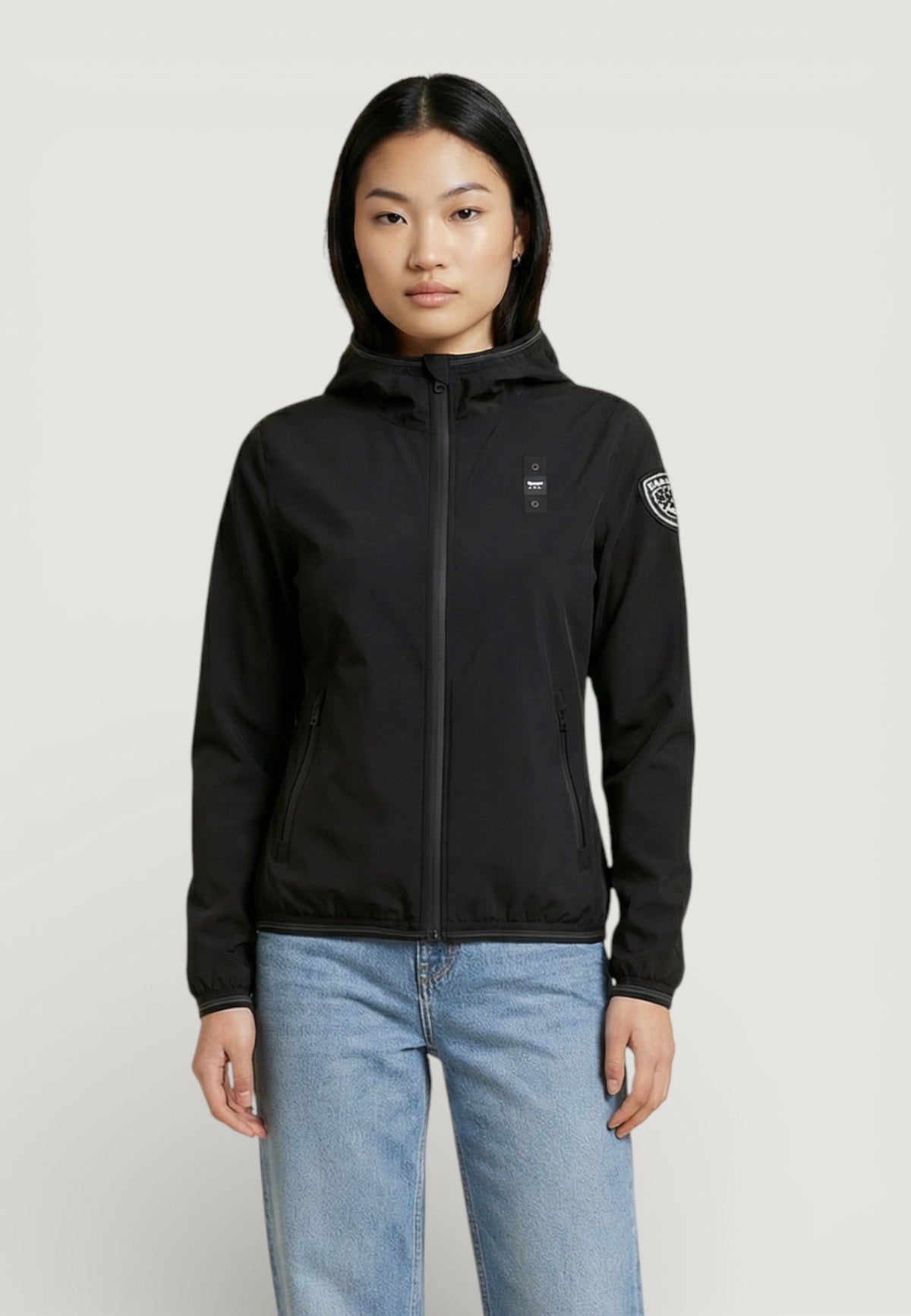 Blauer Nay Jas met vaste capuchon – Zwart
