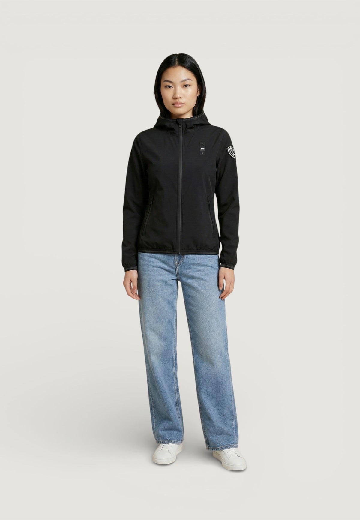 Blauer Nay Jas met vaste capuchon – Zwart