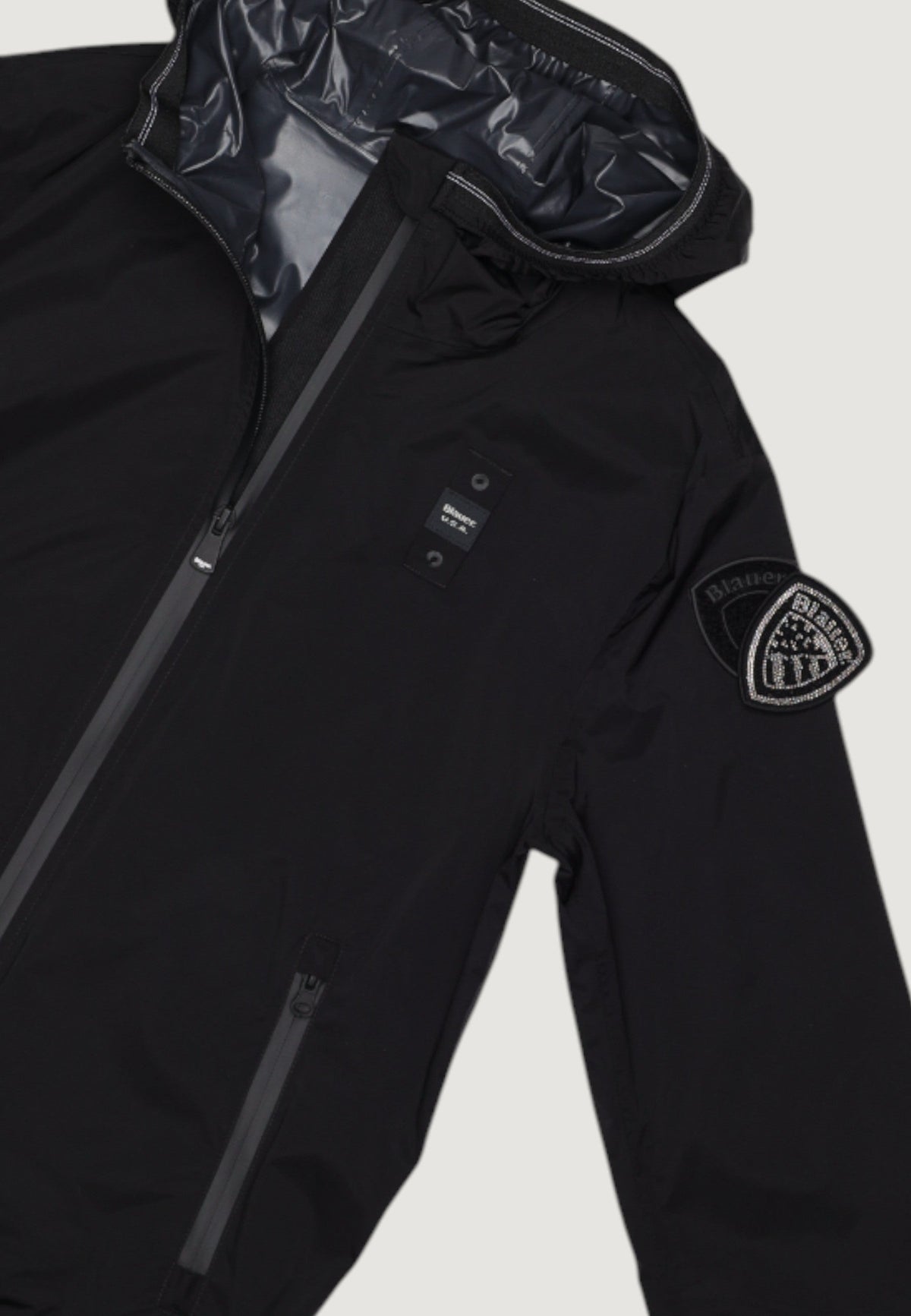 Blauer Nay Jas met vaste capuchon – Zwart