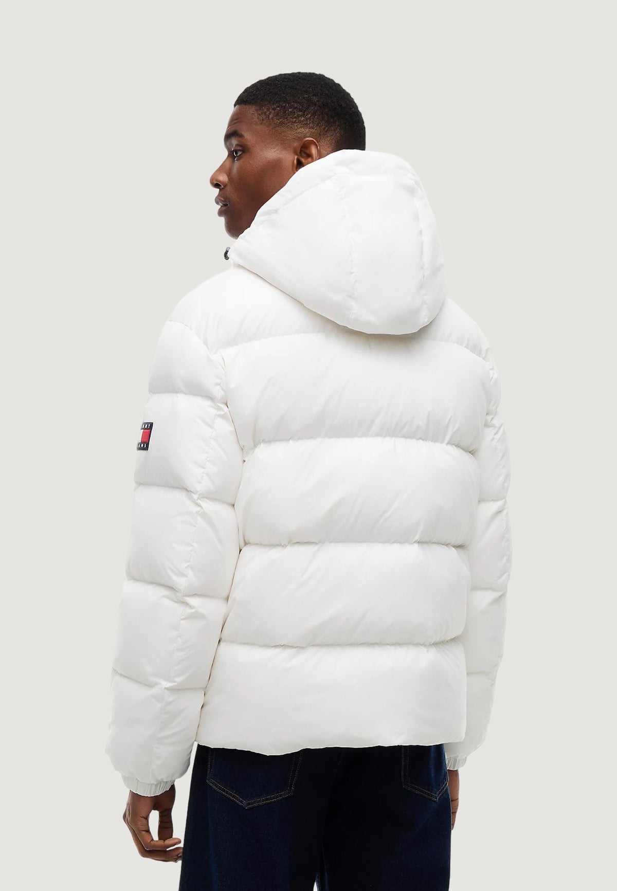 Tommy Hilfiger Donsjas met capuchon en zijzakken – Wit