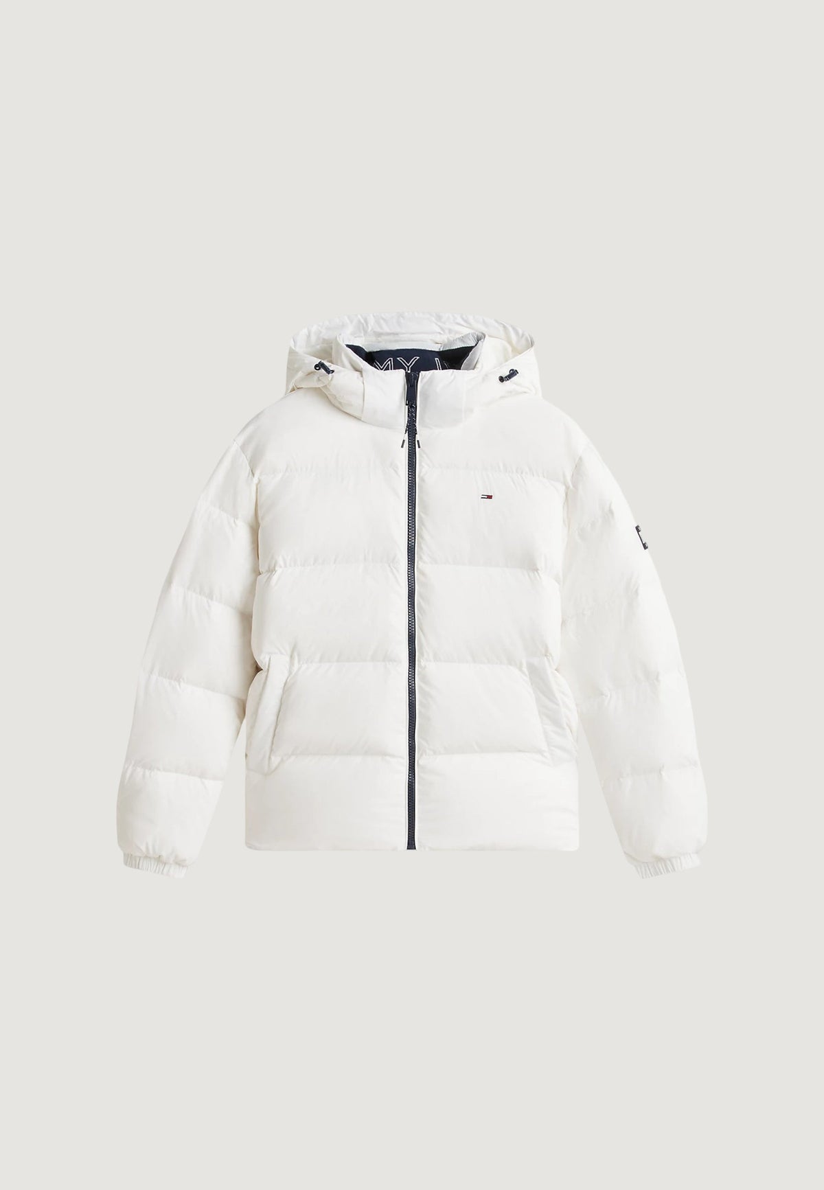 Tommy Hilfiger Donsjas met capuchon en zijzakken – Wit