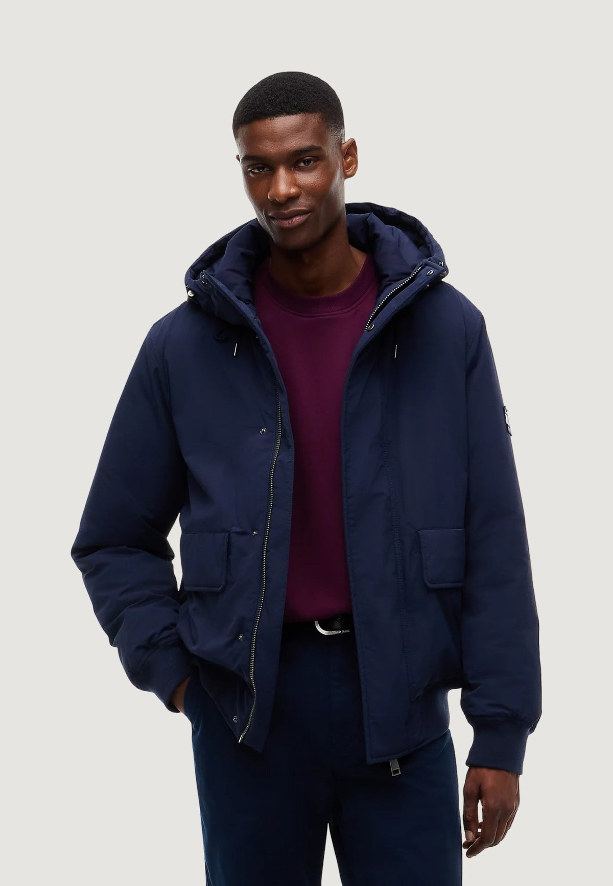 Tommy Hilfiger Donsjas met capuchon – Marineblauw