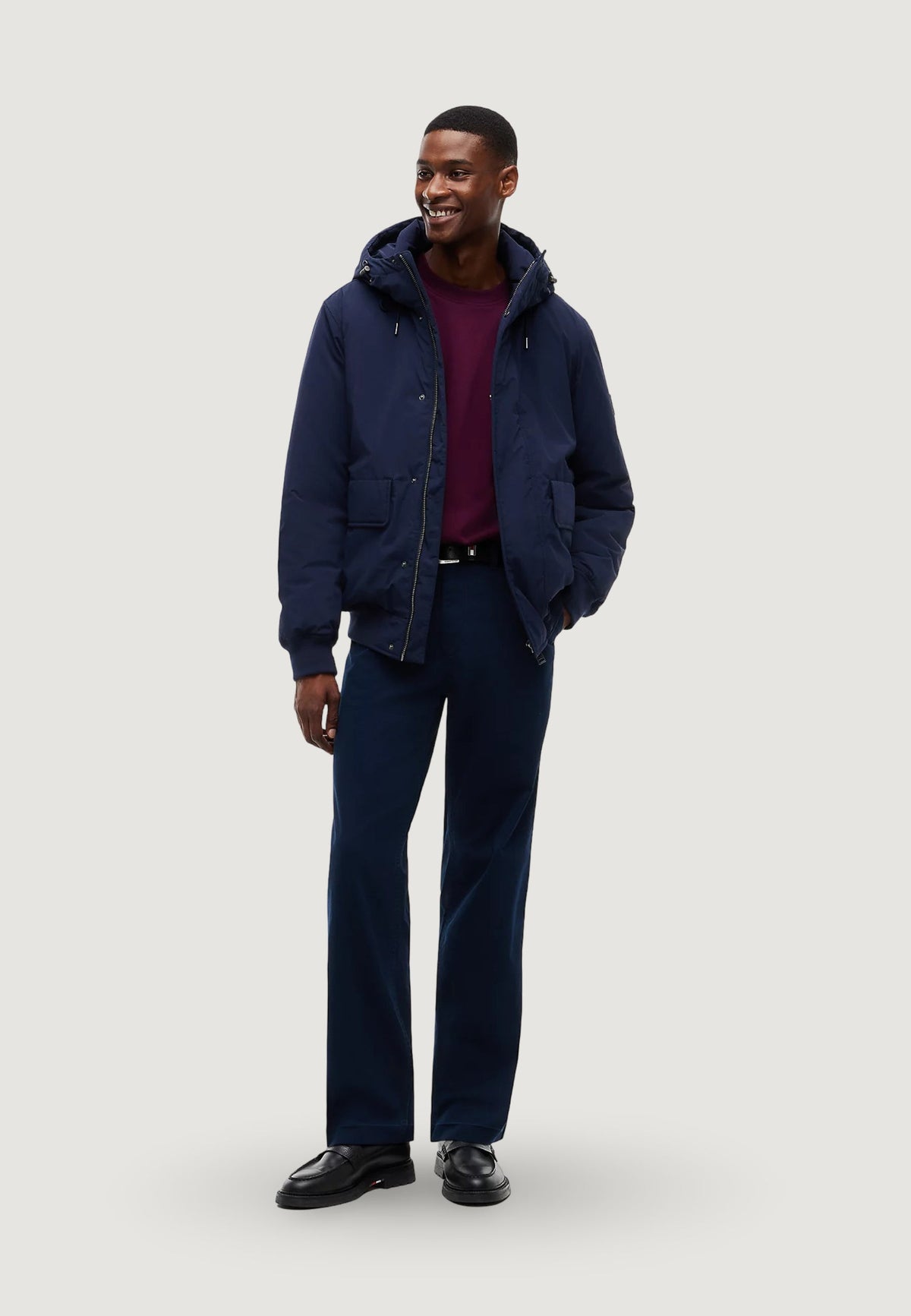 Tommy Hilfiger Donsjas met capuchon – Marineblauw