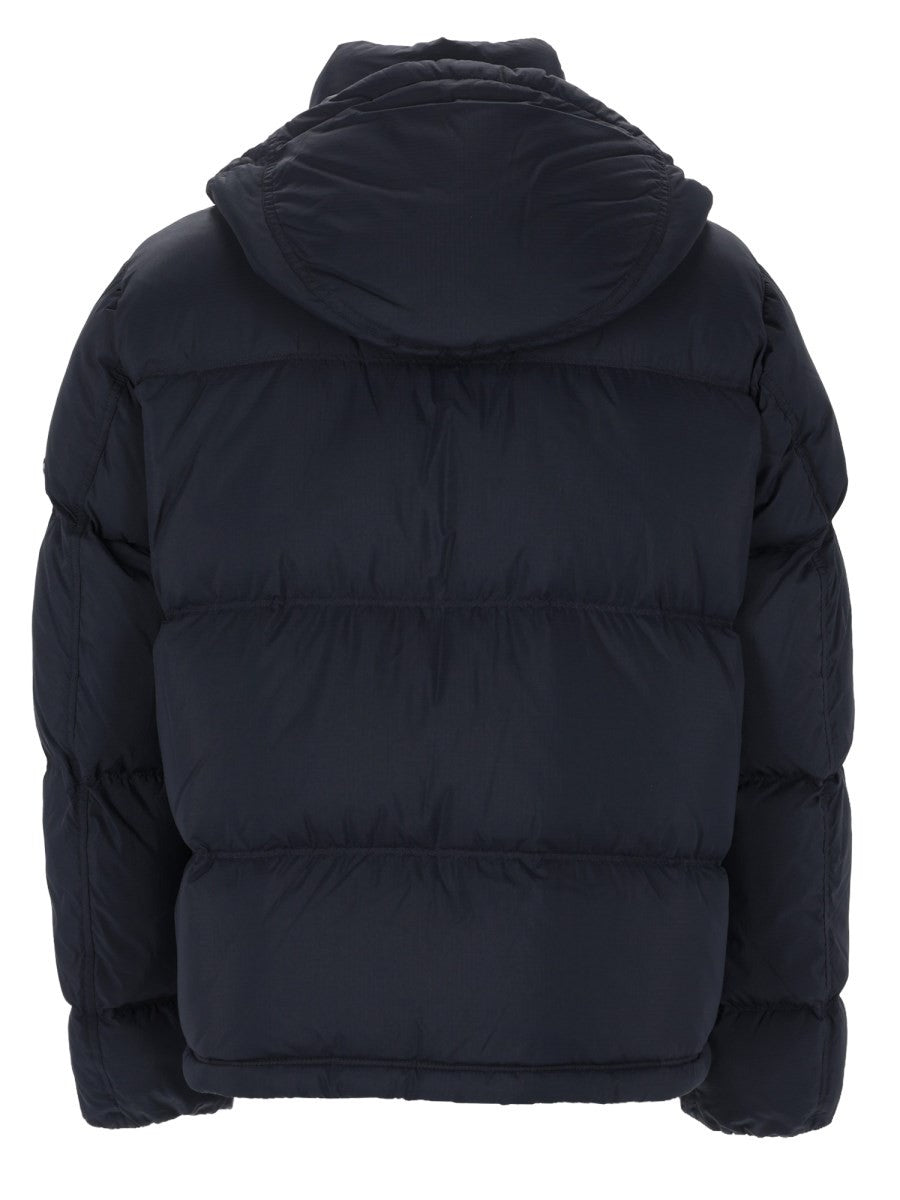 Stone Island Donsjas met afneembare capuchon – Marineblauw