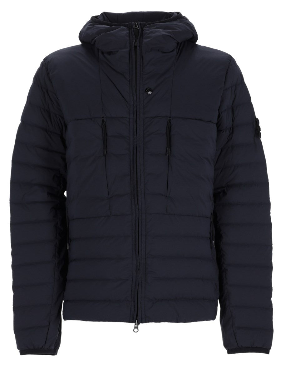 Stone Island Donsjas met capuchon – Marineblauw
