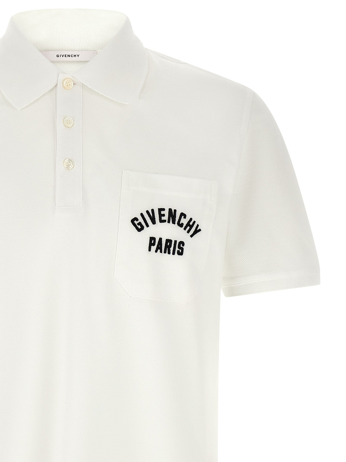 Givenchy Piqué Polo met geborduurde borstzak – Wit
