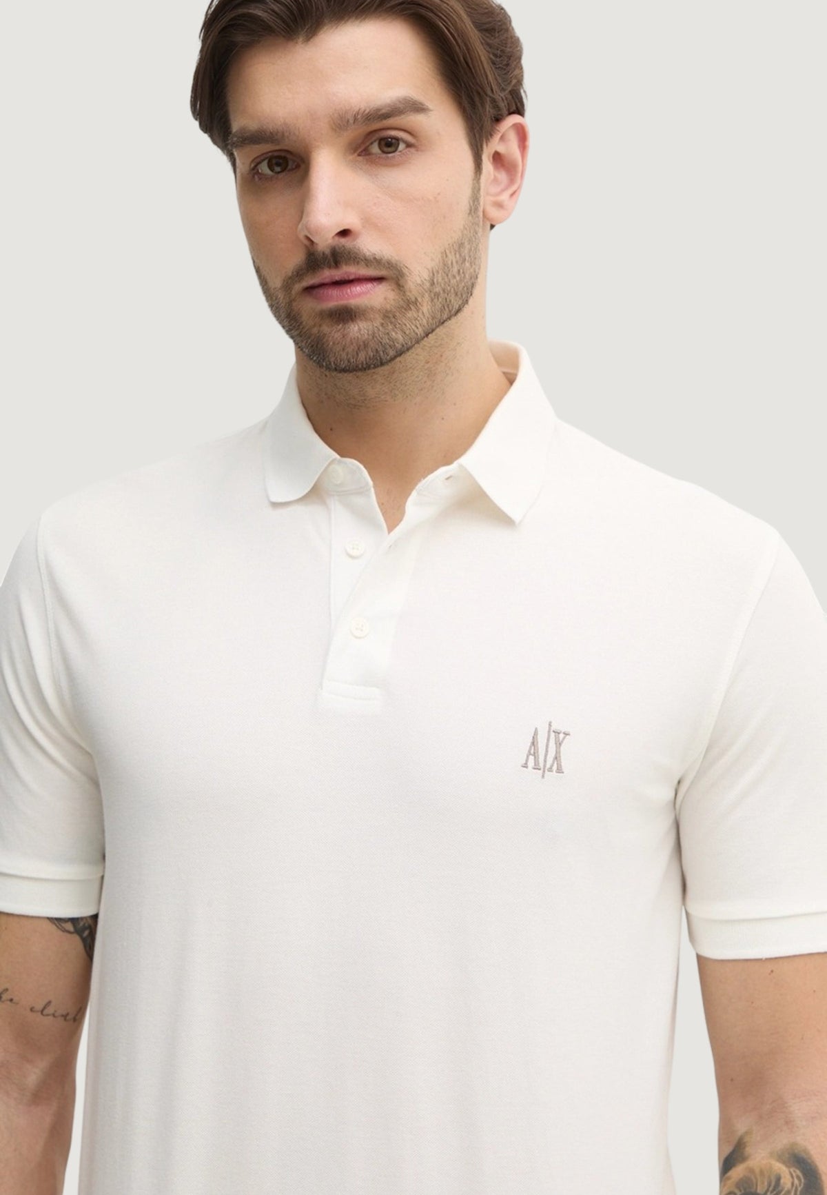 Armani Exchange Katoenen Polo met Korte Mouwen – Wit