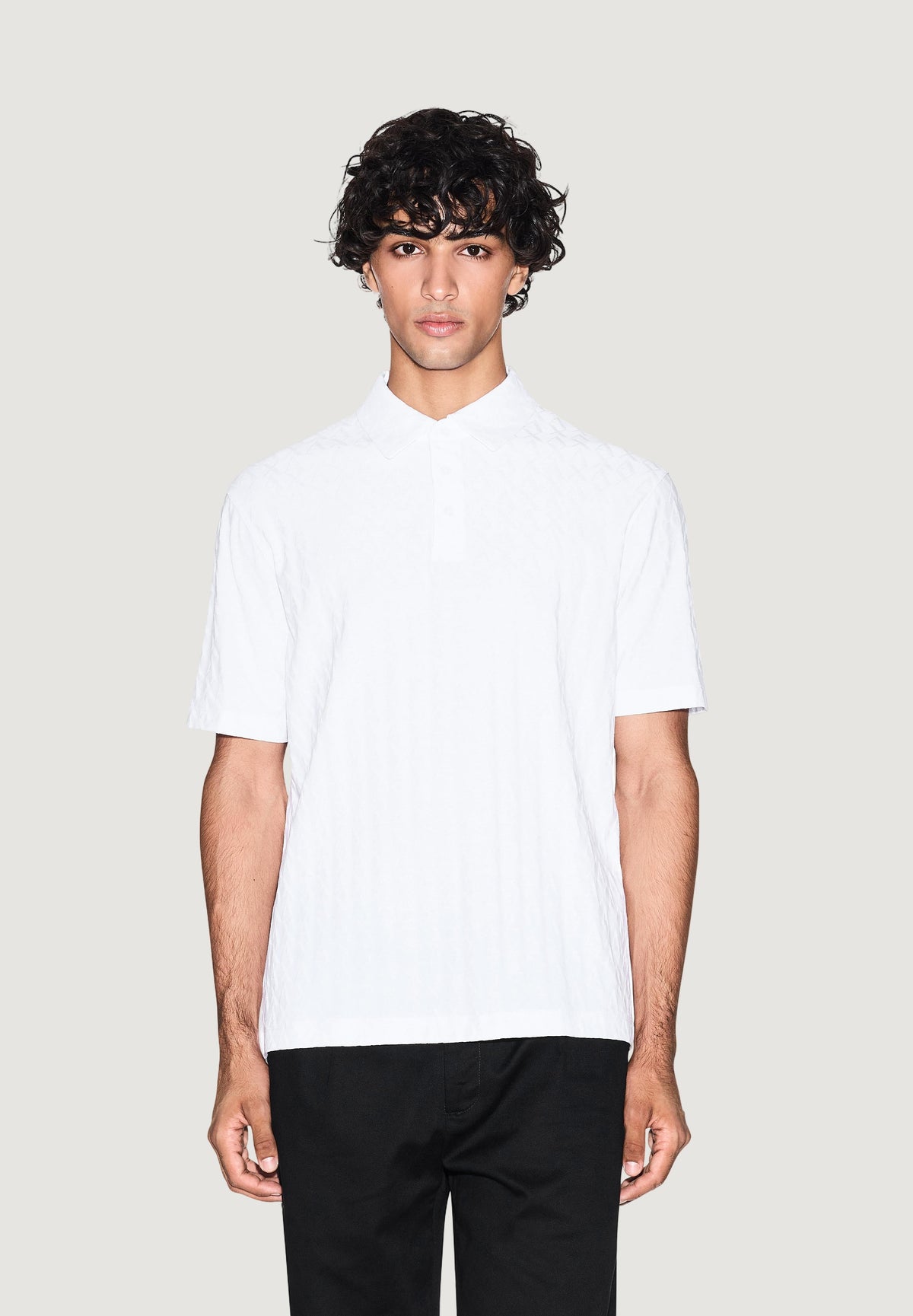 Armani Exchange Katoenen Polo met Korte Mouwen – Wit