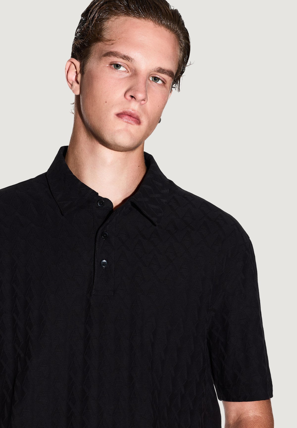 Armani Exchange Katoenen Polo met Korte Mouwen – Zwart