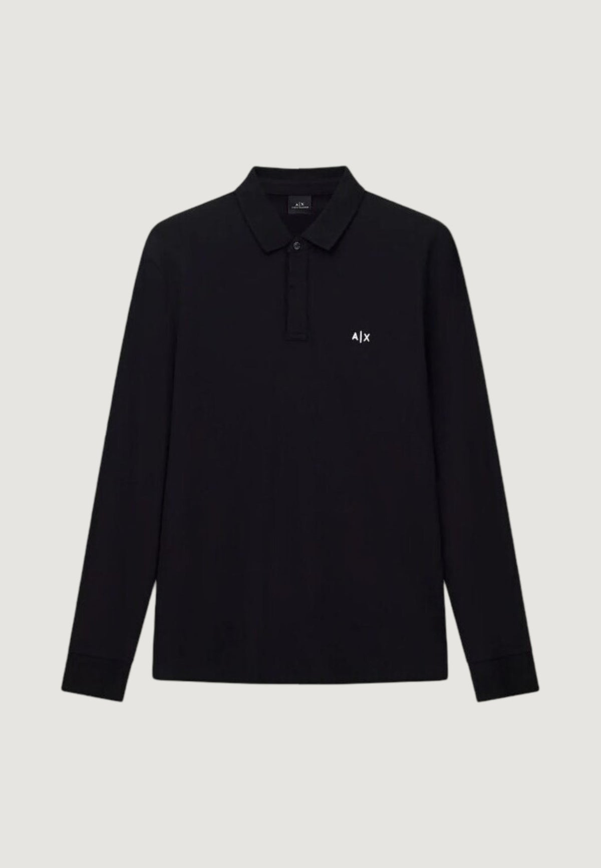Armani Exchange Stretch Polo met Lange Mouwen – Zwart