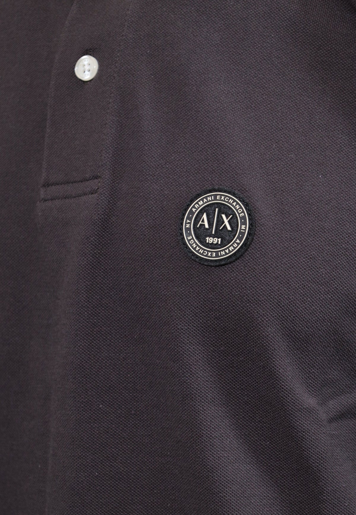 Armani Exchange Katoenen Polo met Lange Mouwen – Zwart