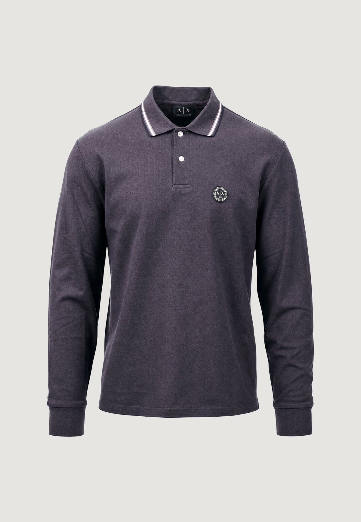 Armani Exchange Katoenen Polo met Lange Mouwen – Zwart