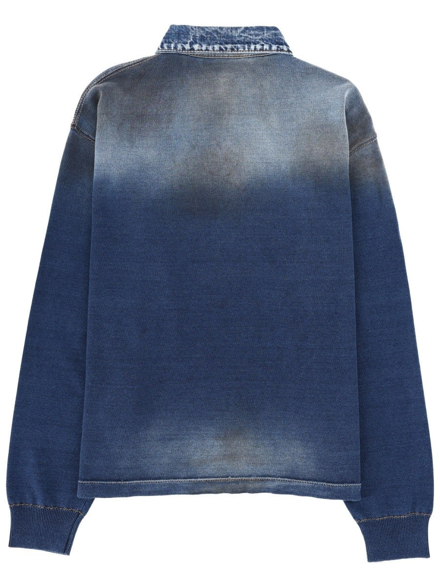 Dsquared2 Polo met denim-effect – Middenblauw