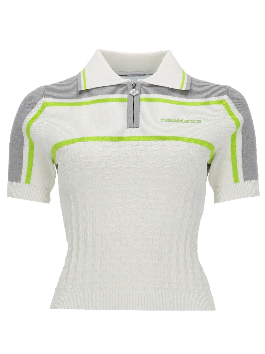 Casablanca Tennispolo met borduursel – Wit