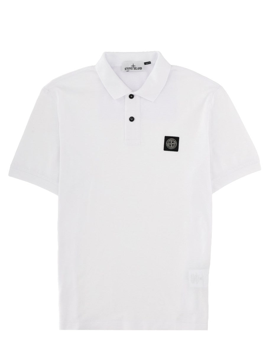 Stone Island Stretch Katoenen Polo – Wit