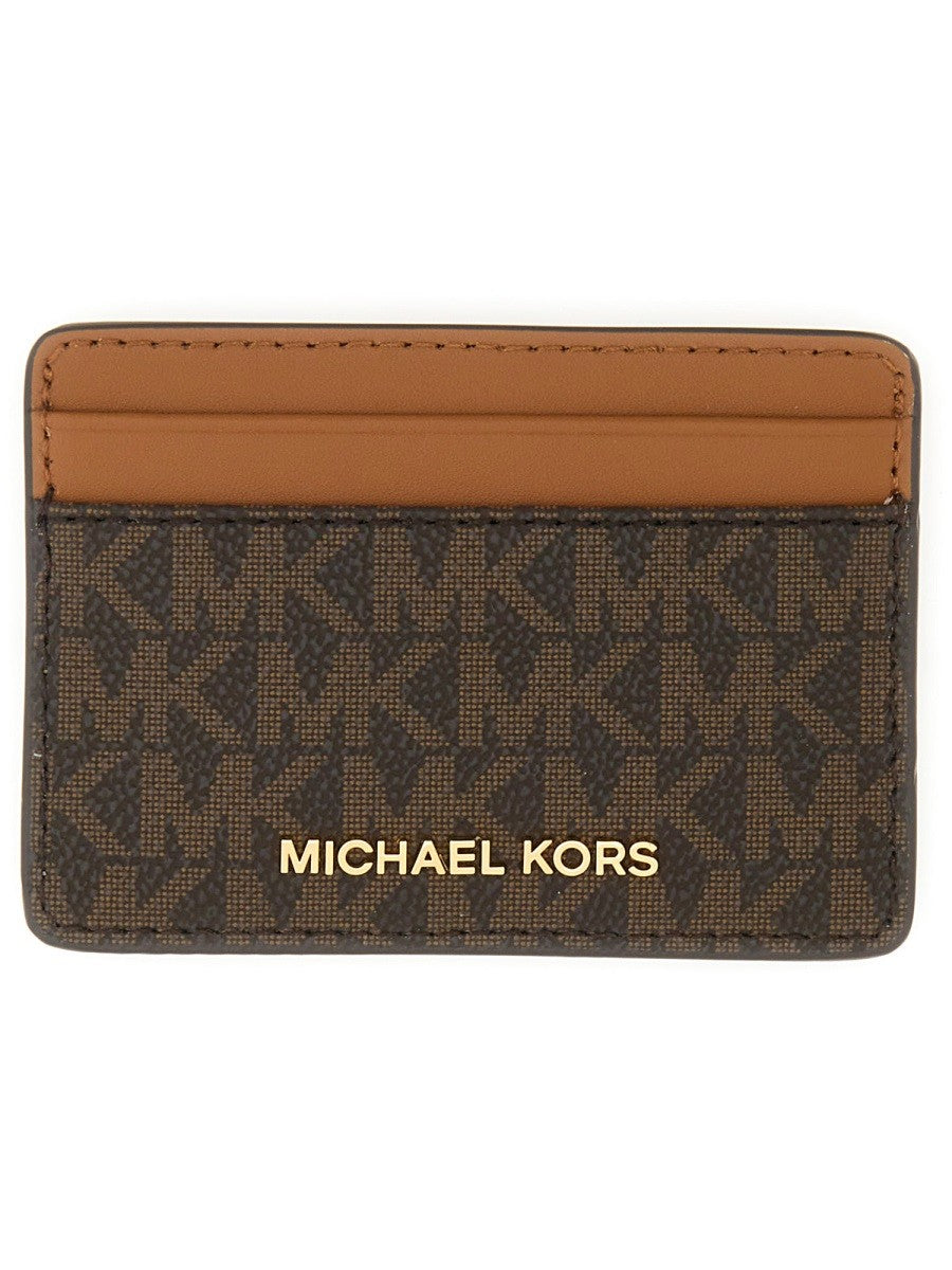 Michael Kors Jet Set Kaarthouder met logoprint – Bruin
