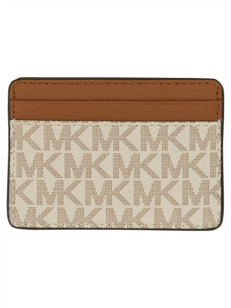 Michael Kors Jet Set Kaarthouder met logoprint – Beige