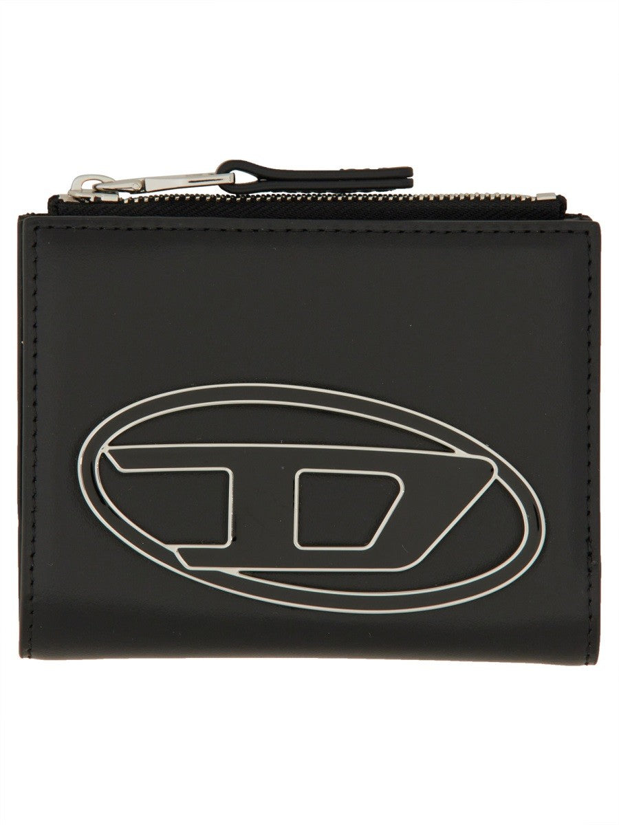 Diesel Portemonnee met Oval D-logo – Zwart