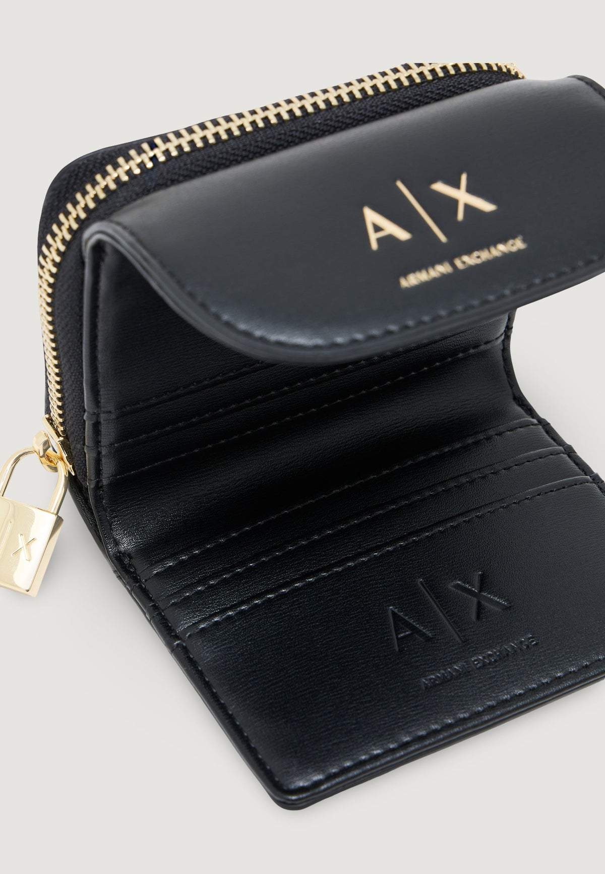 Armani Exchange Kleine Portemonnee met Binnenvakken – Zwart