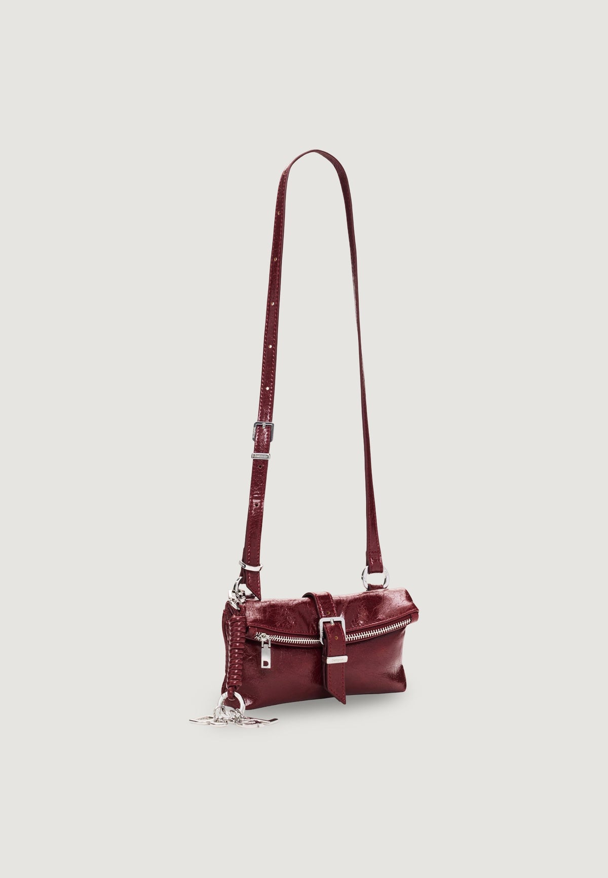 Desigual Half Logo Clutch met asymmetrische rits – Bordeaux