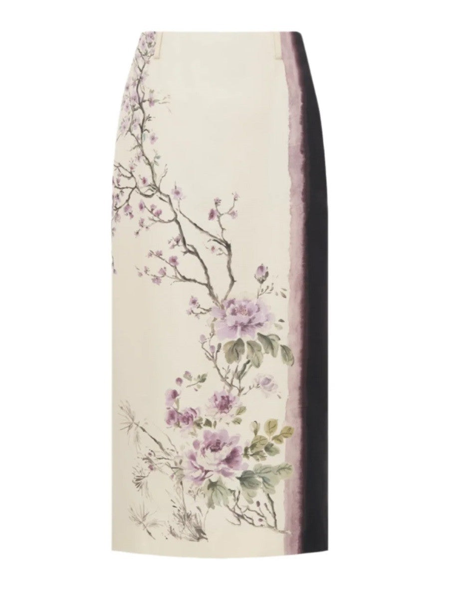 Christian Dior Zijden Midirok met print – Meerkleurig