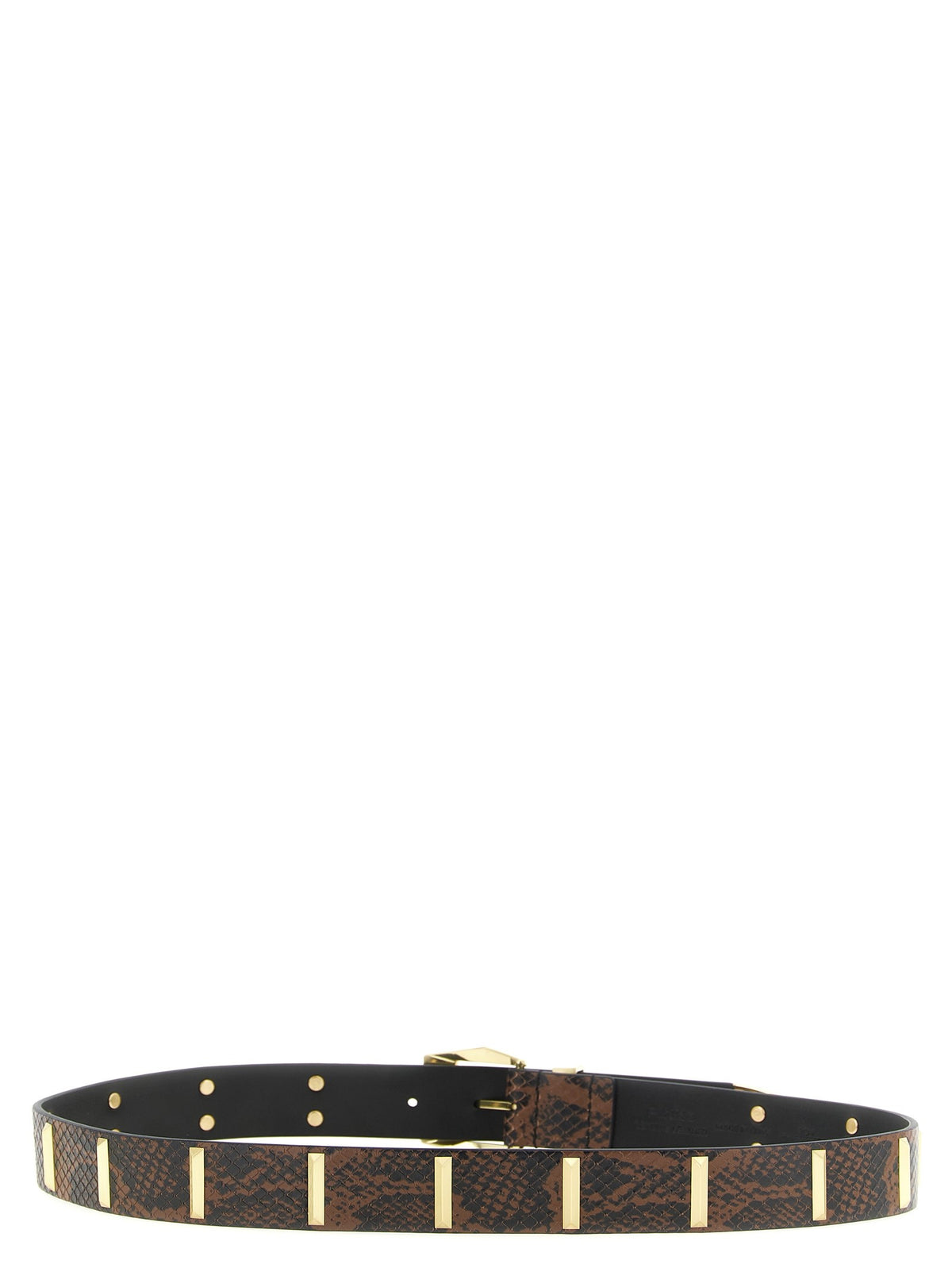 Pinko Leren riem met slangenprint en studs – Meerkleurig