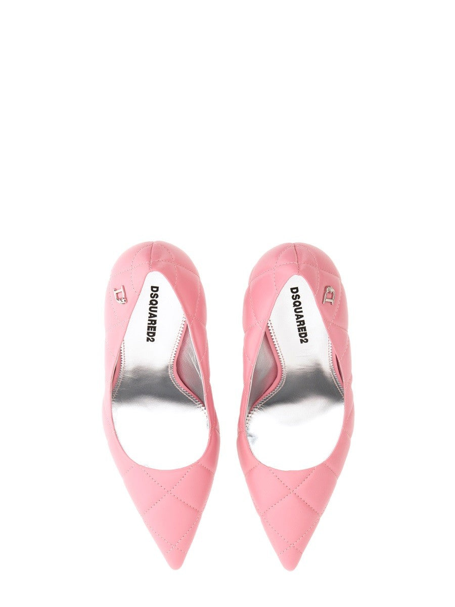 Dsquared2 Doorgestikte Leren Pumps – Roze