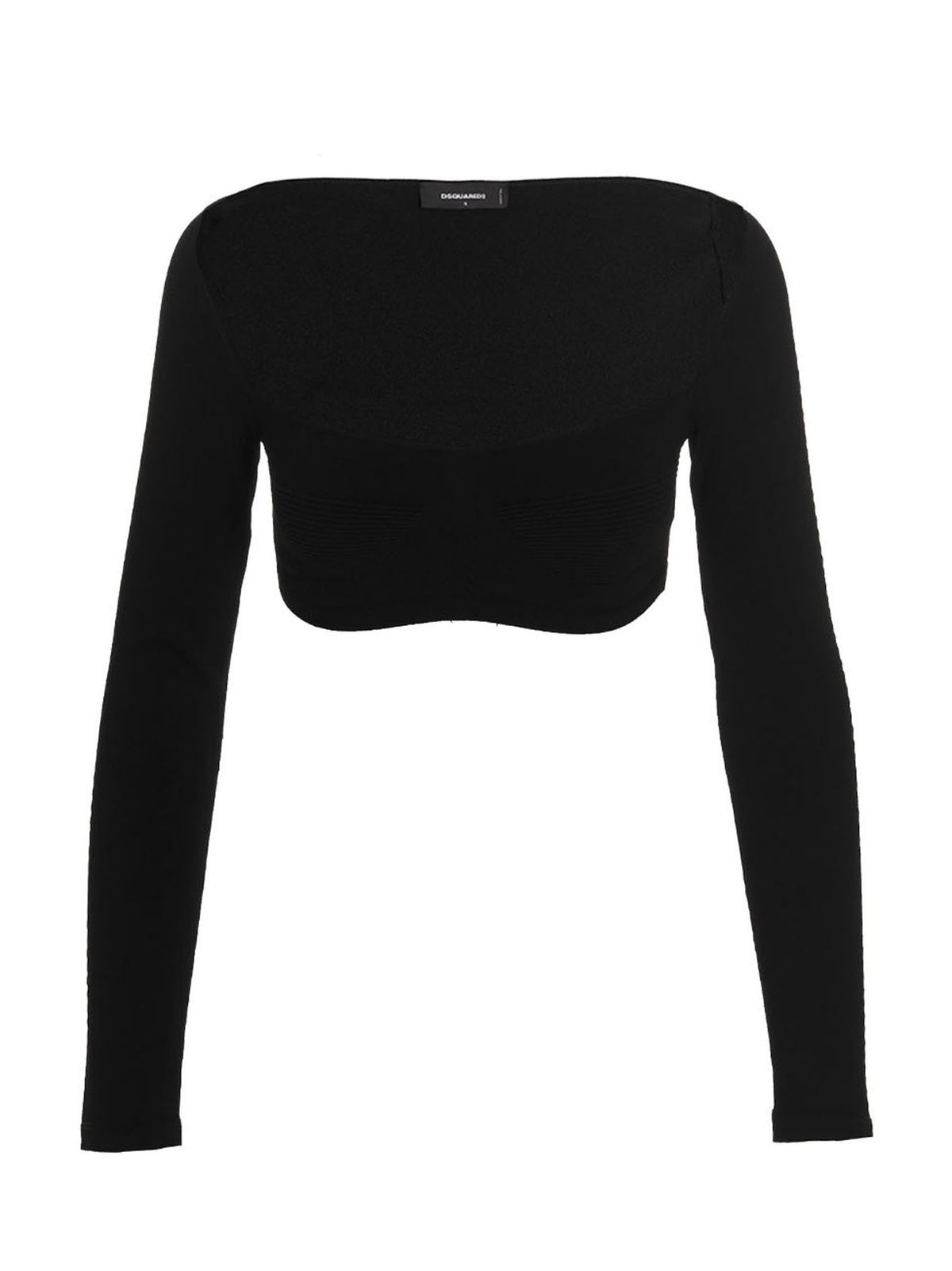Dsquared2 Geribde Cropped Trui – Zwart