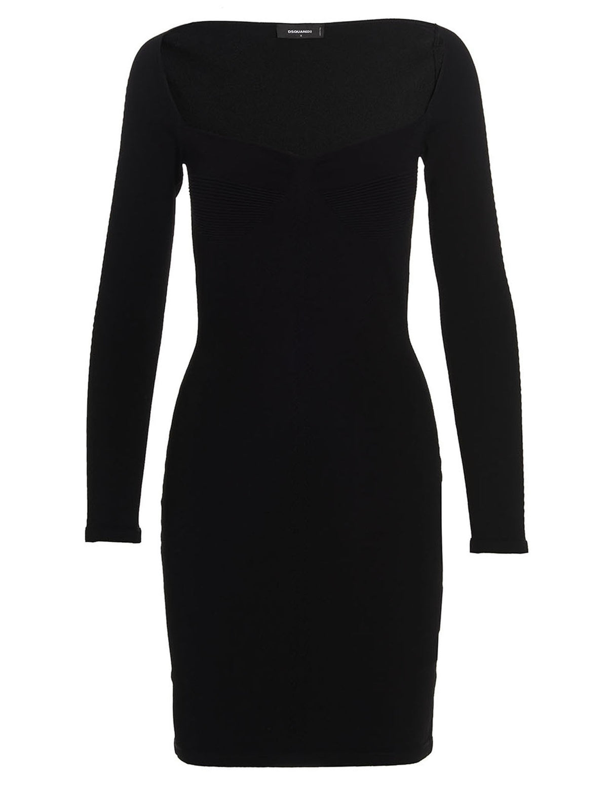Dsquared2 Geribde Viscose Jurk – Zwart