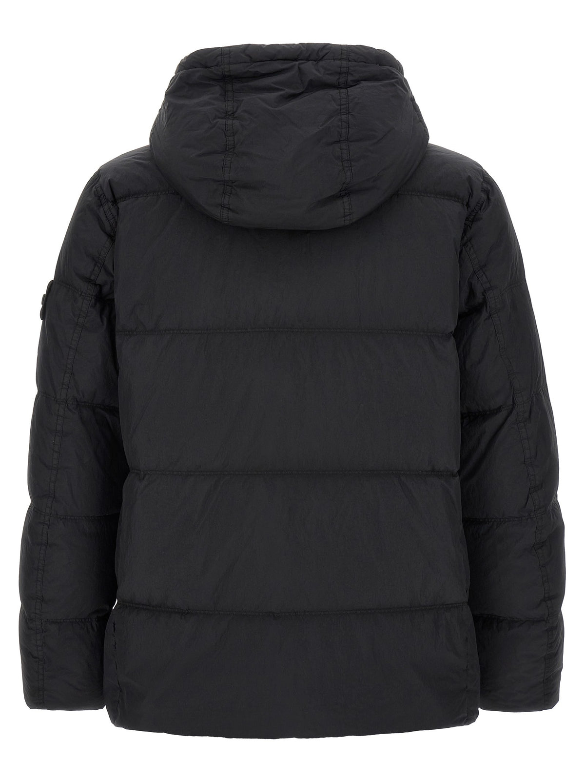 Stone Island Gewatteerde Jas met kreukeleffect – Marineblauw