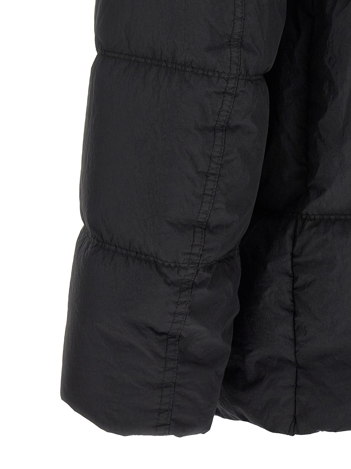 Stone Island Gewatteerde Jas met kreukeleffect – Marineblauw