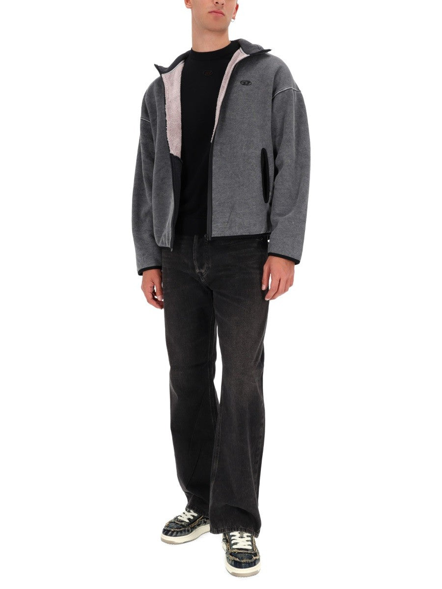 Diesel S-Baty-New Sweatvest met rits – Grijs