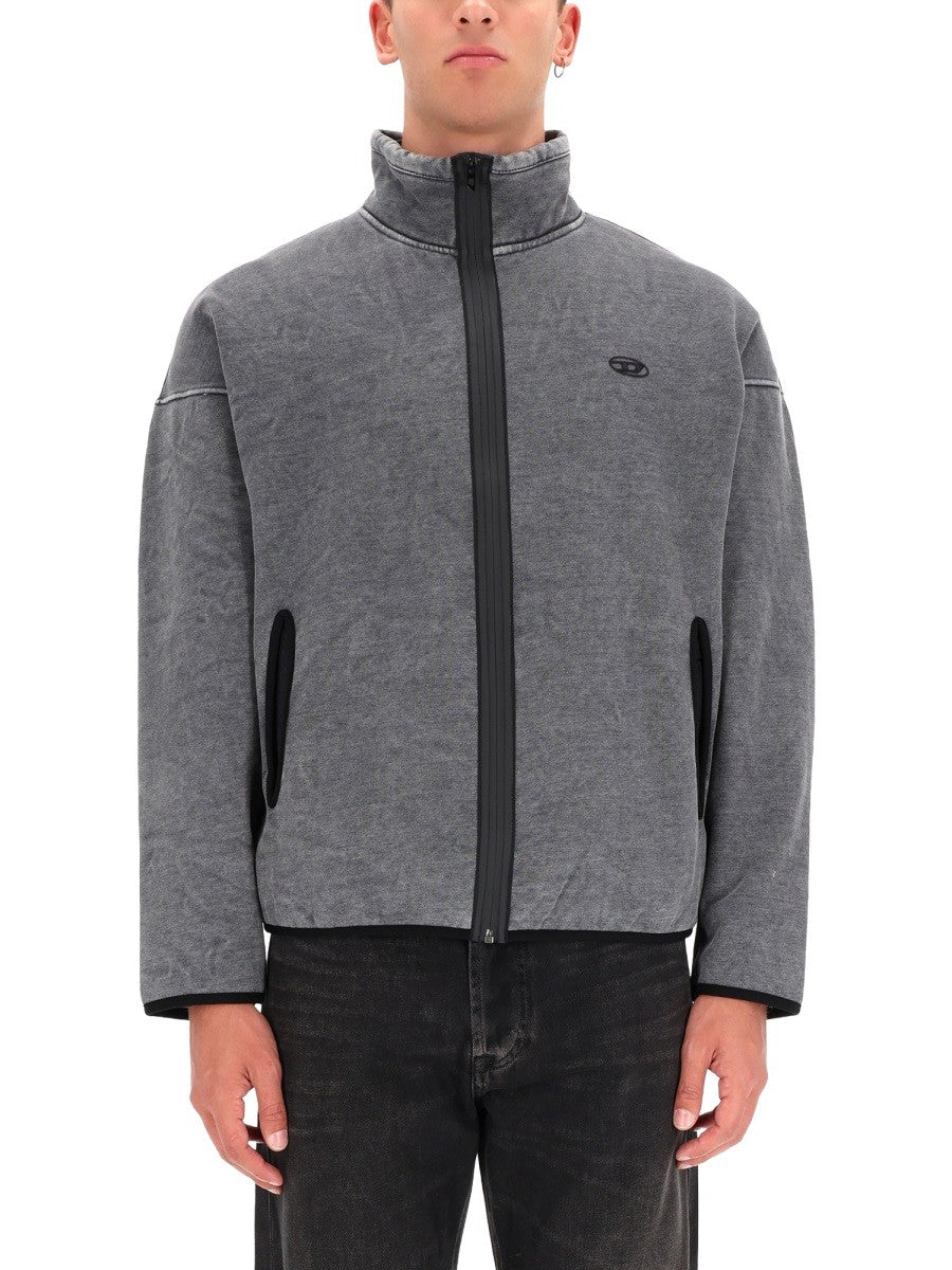Diesel S-Baty-New Sweatvest met rits – Grijs