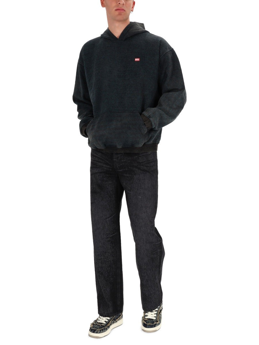 Diesel Hoodie met gewassen look – Zwart
