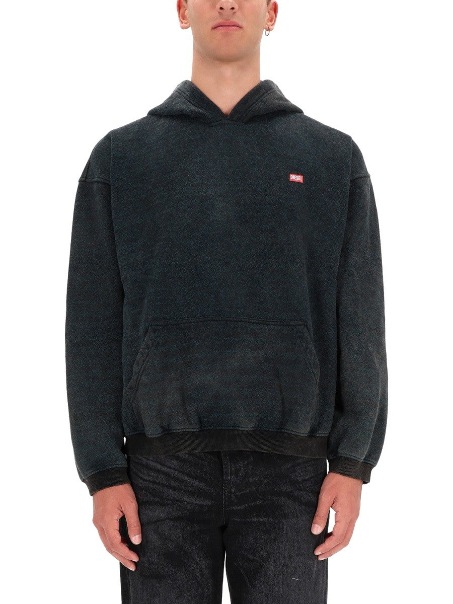Diesel Hoodie met gewassen look – Zwart