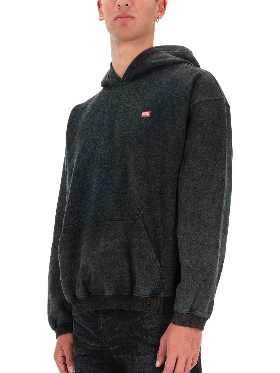 Diesel Hoodie met gewassen look – Zwart