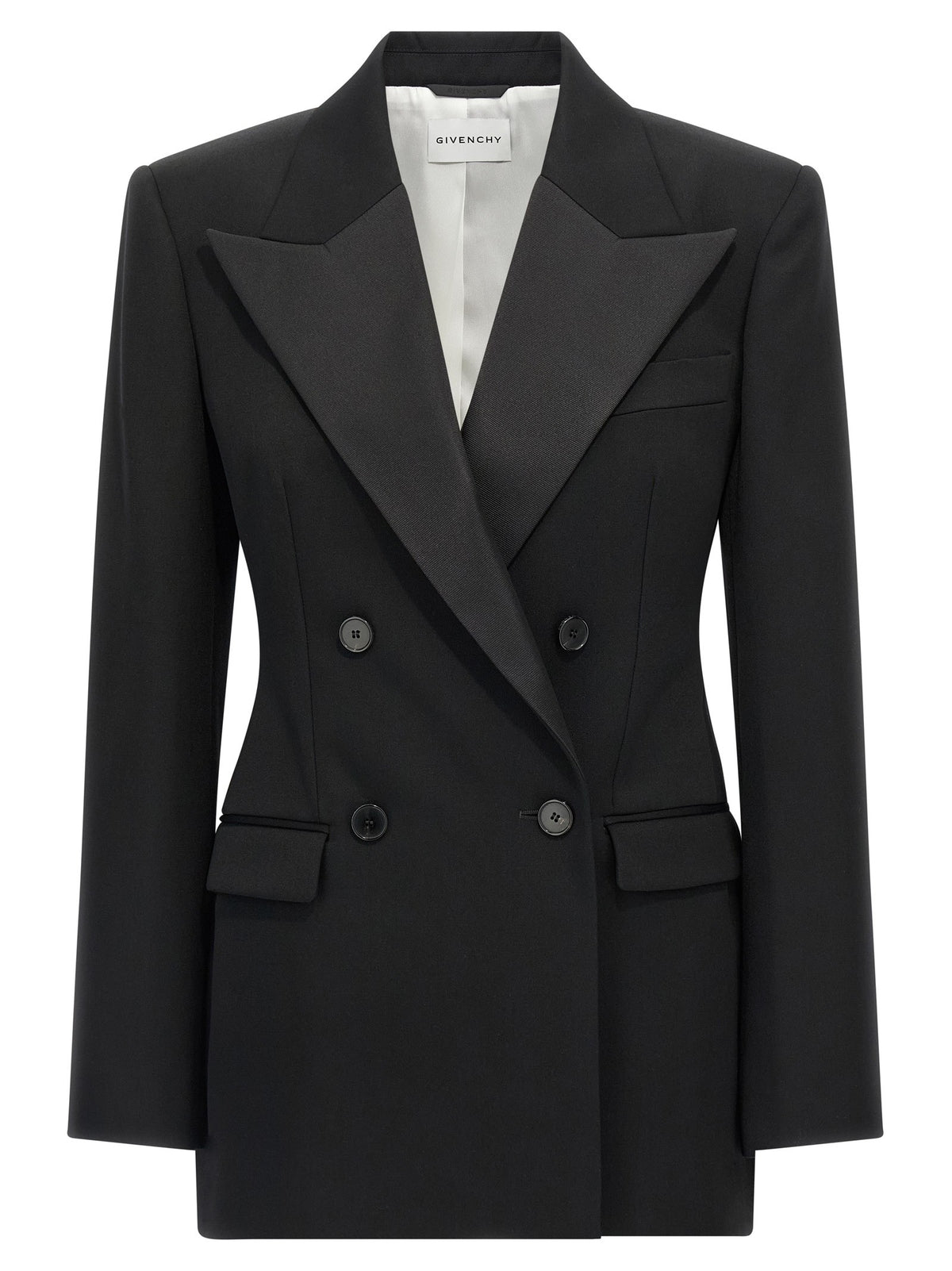 Givenchy Dubbelrij Blazer met satijnen revers – Zwart