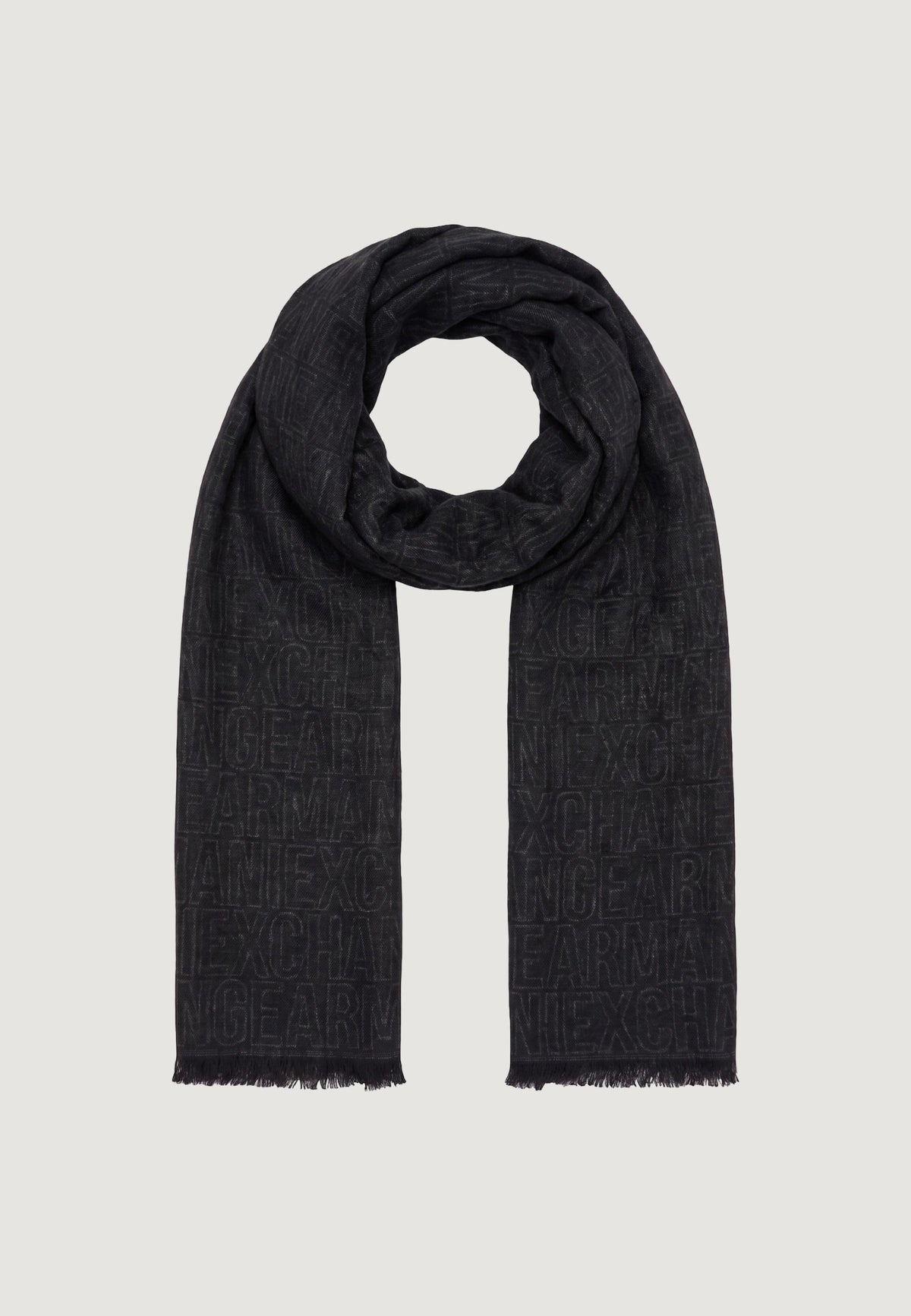 Armani Exchange Sjaal van Katoen en Viscose – Zwart