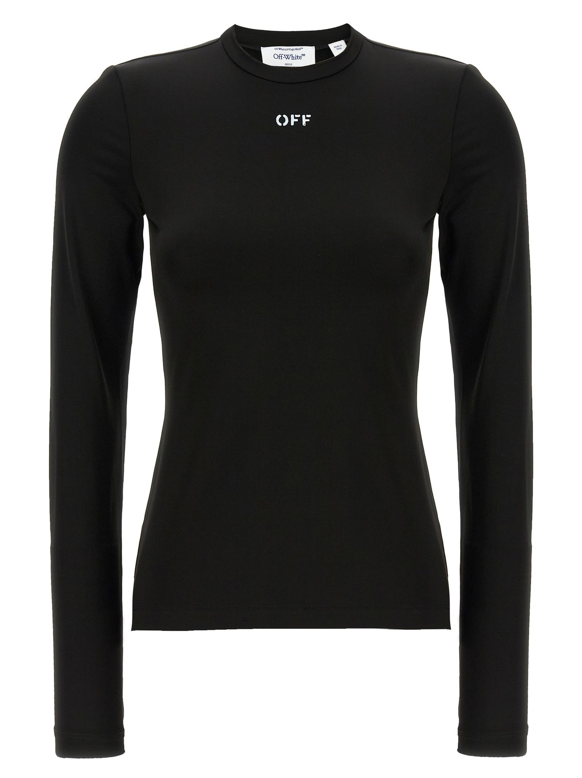 Off-White Stretch top met lange mouwen – Zwart