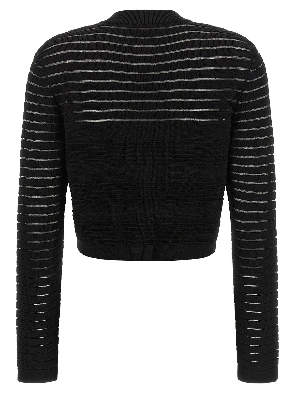 Balmain Vest met doorzichtige strepen – Zwart