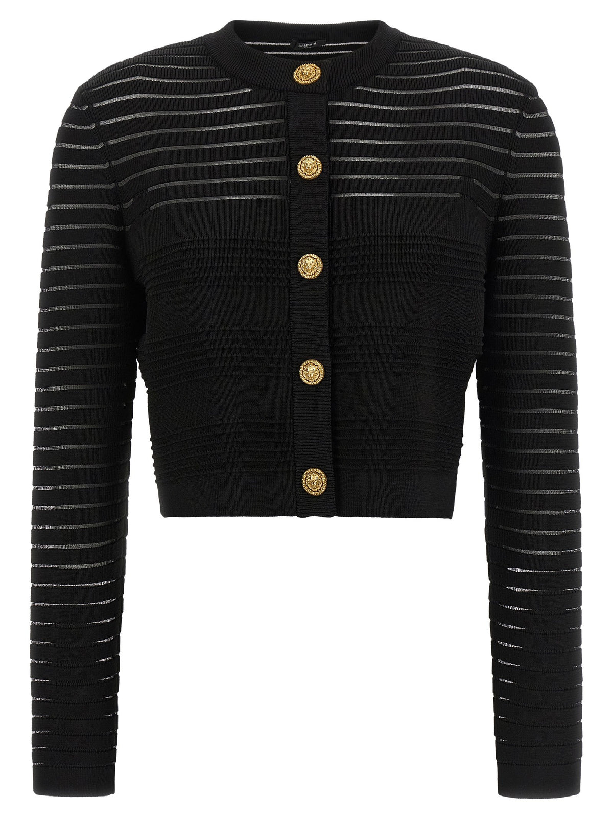 Balmain Vest met doorzichtige strepen – Zwart