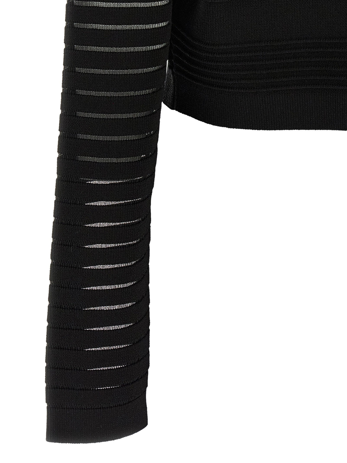 Balmain Vest met doorzichtige strepen – Zwart