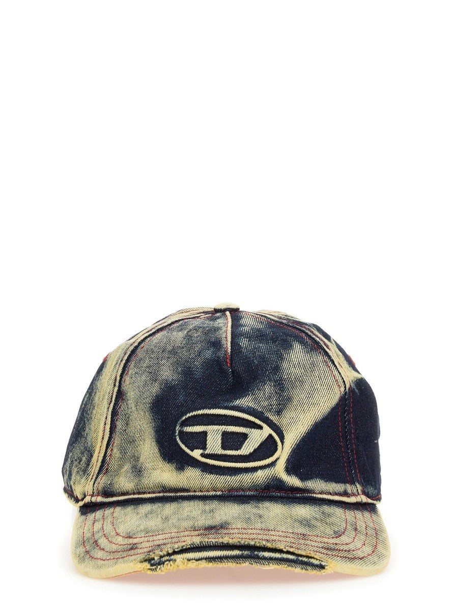 Diesel Pet met Oval D-logo – Beige / Blauw