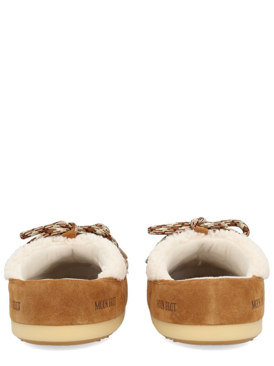Moon Boot EVX Shearling Muiltjes – Cognac / Gebroken wit