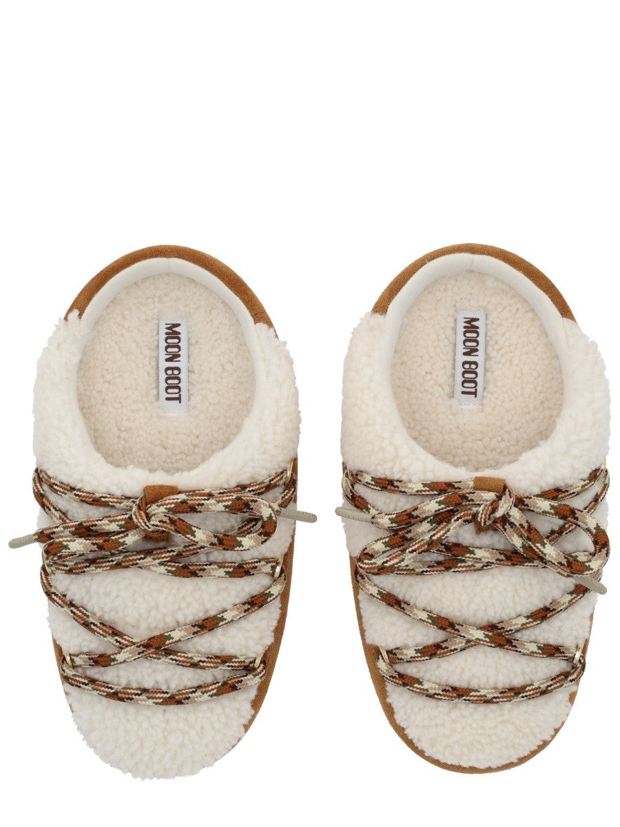 Moon Boot EVX Shearling Muiltjes – Cognac / Gebroken wit