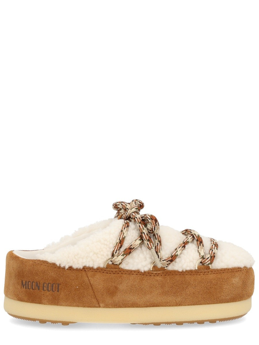 Moon Boot EVX Shearling Muiltjes – Cognac / Gebroken wit