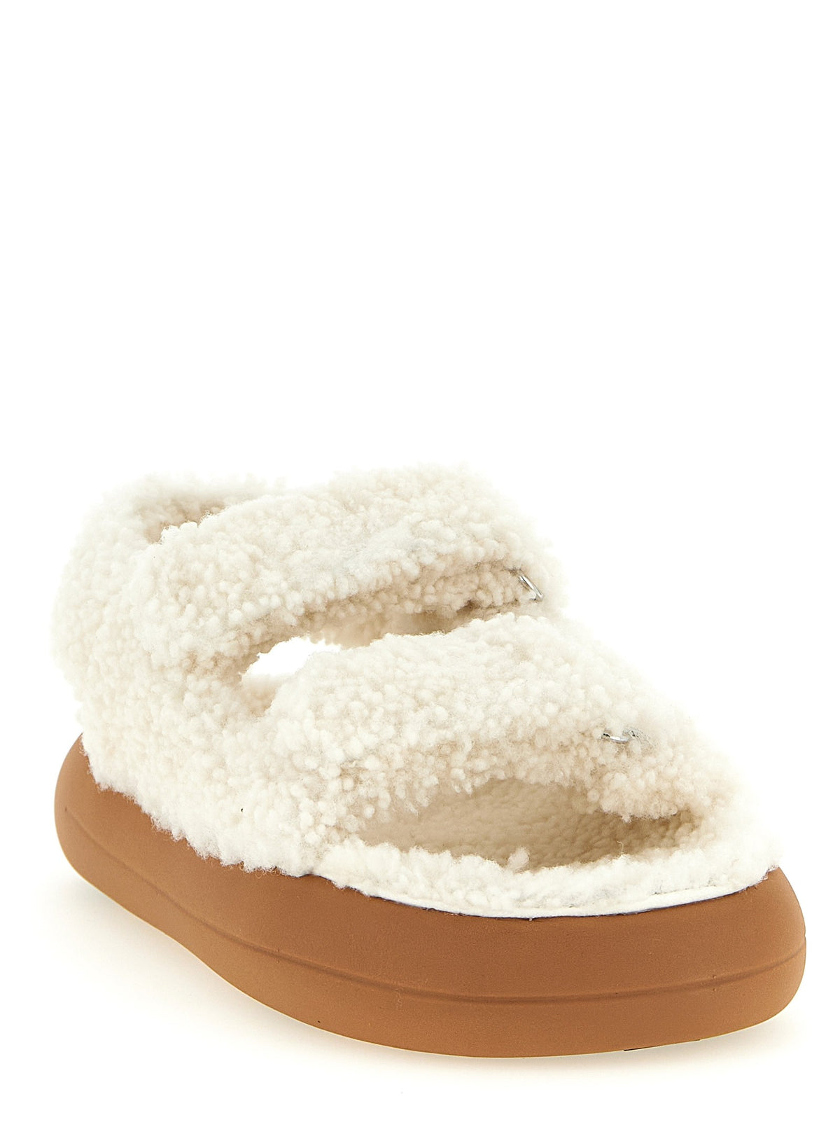 Moon Boot Shearling Sandalen – Wit