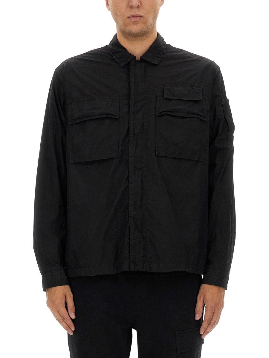 C.P. Company Oversized Nylon Overhemd – Zwart