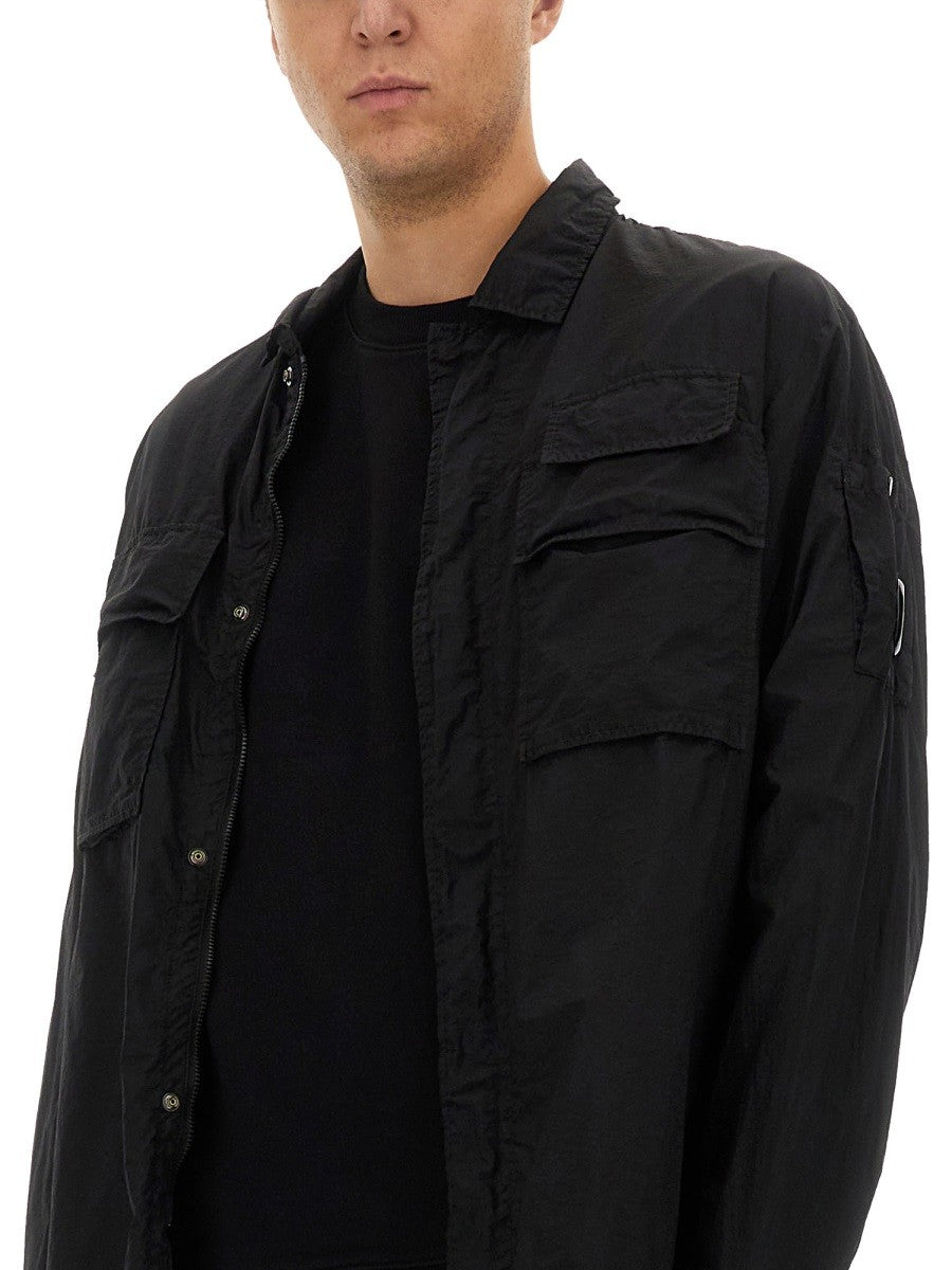 C.P. Company Oversized Nylon Overhemd – Zwart