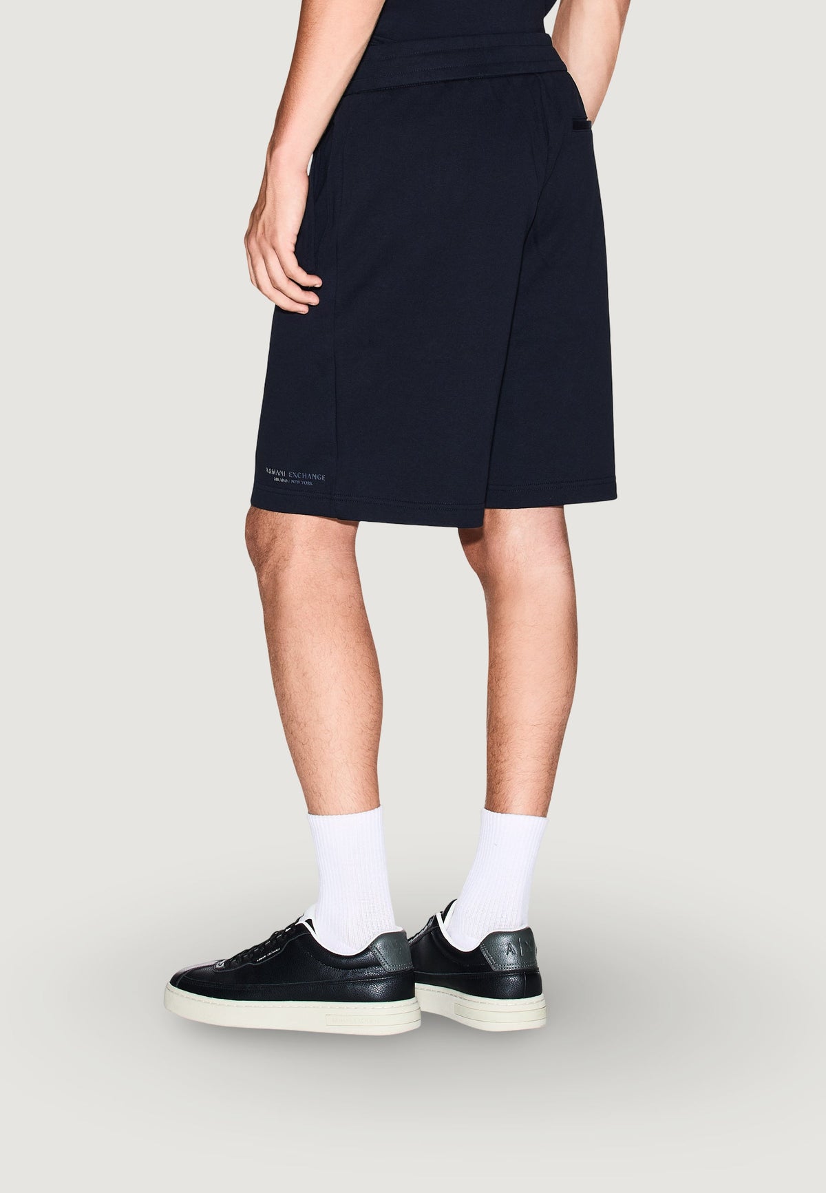 Armani Exchange Katoenen Bermuda met Veters – Marineblauw